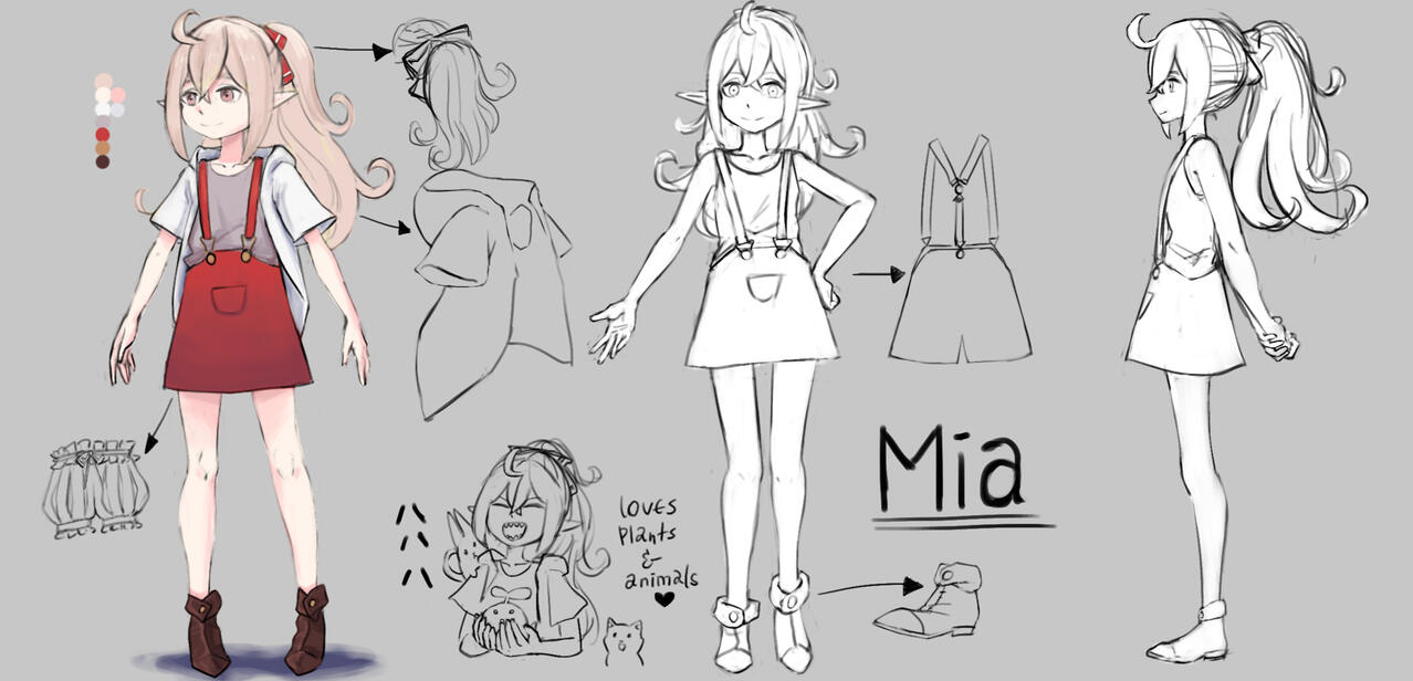 Mia's Design sheet.