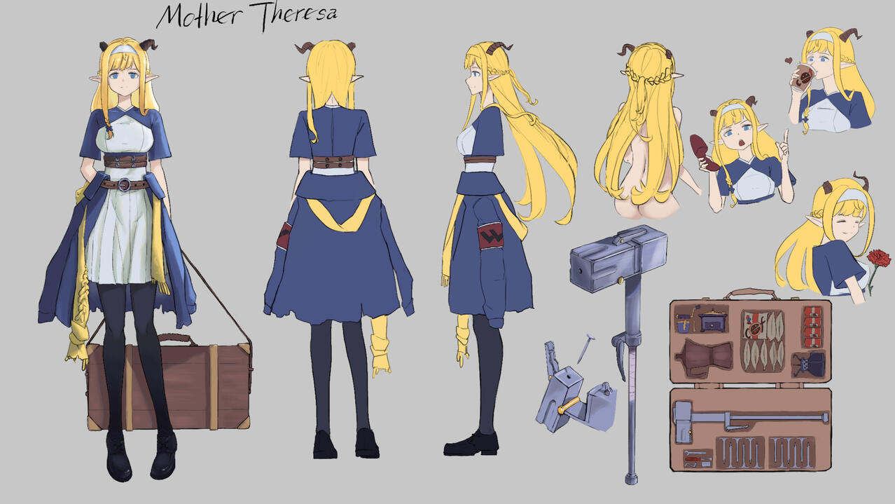 finished character design sheet